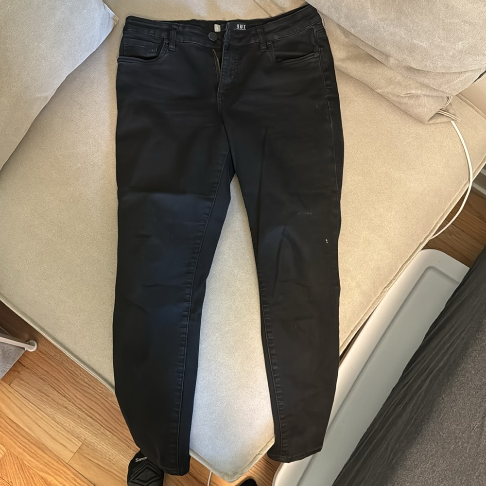 Kut from the Kloth Donna Black High Rise Ankle Skinny Jeans